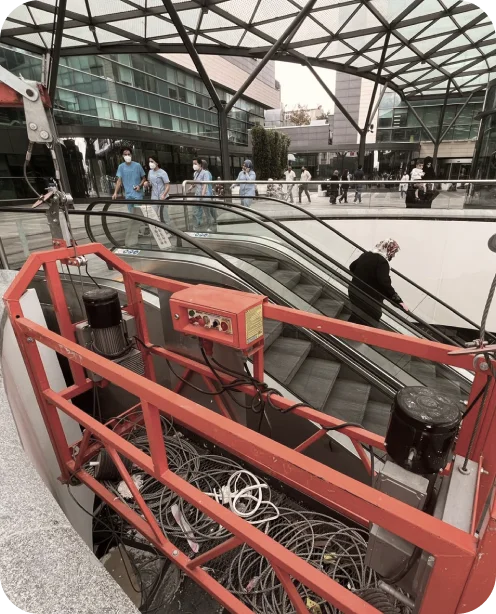 Motorlu asma iskele. Gandola platform