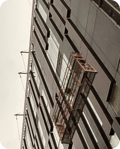 Asansör şaftlarda kullanılan asma iskele