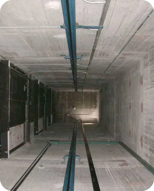 Asansör şaftlarda kullanılan asma iskele