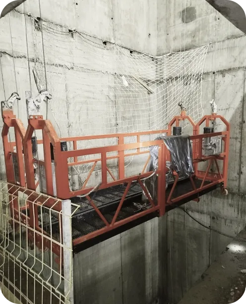 Asansör şaftlarda kullanılan asma iskele